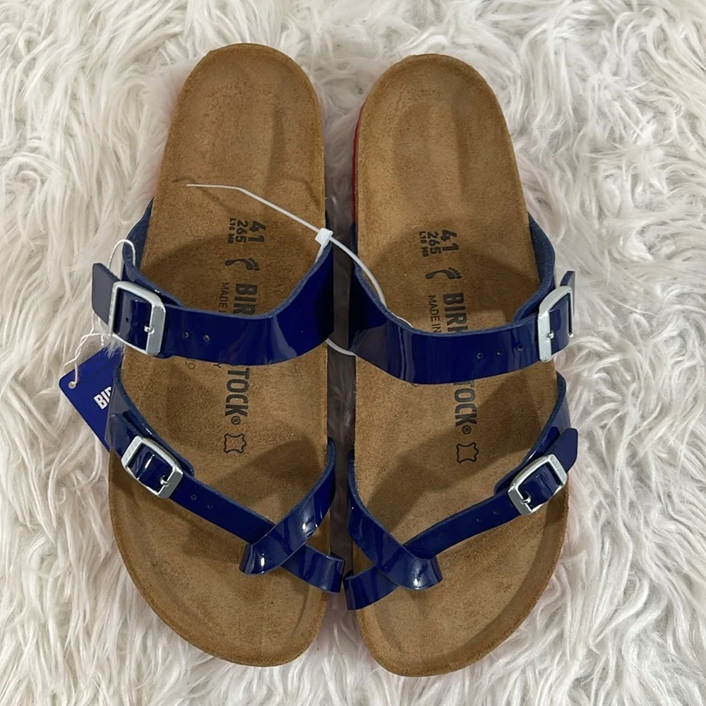BIRKENSTOCK Ladies’ Mayari Dress Blue Patent Birko-flor Sandal Size 10 NEW - Picture 5 of 15